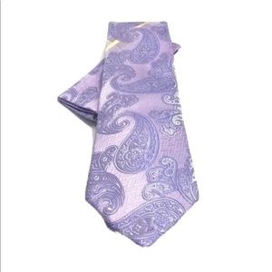 C. Allen Men's Tie Hanky Set Lavender Yellow Turquoise 100% Microfiber 3" Wide